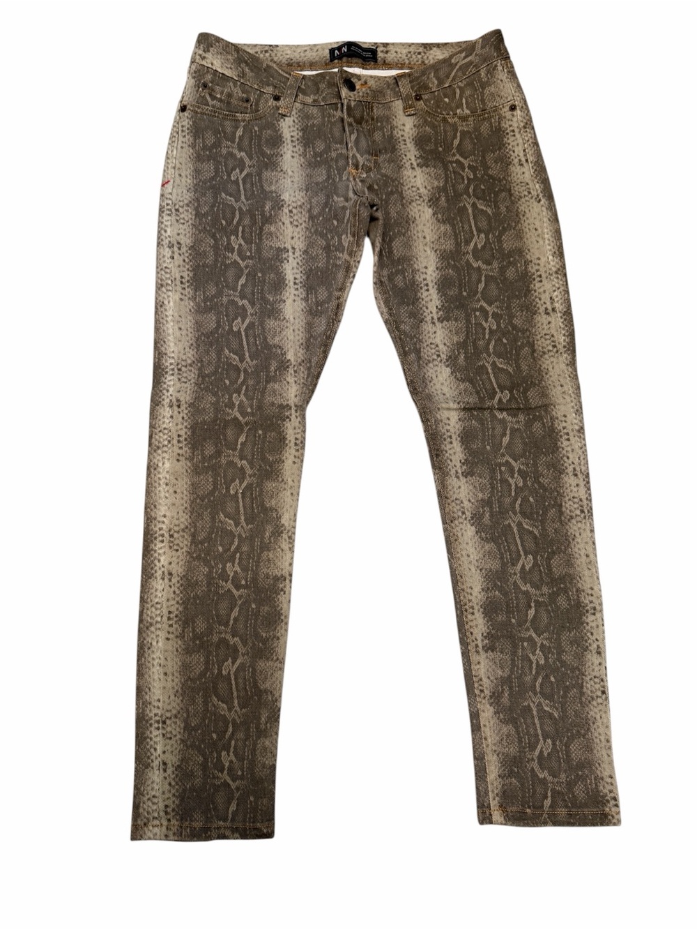 Marc Nelson Brown Snake Print Skinny Jeans Women’s 29/8 Ankle Pants, USA Made